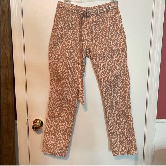 Anthropolgie The Wanderer Pants Leopard/Cheetah Print 28 Cream/Tan - Picture 3 of 10